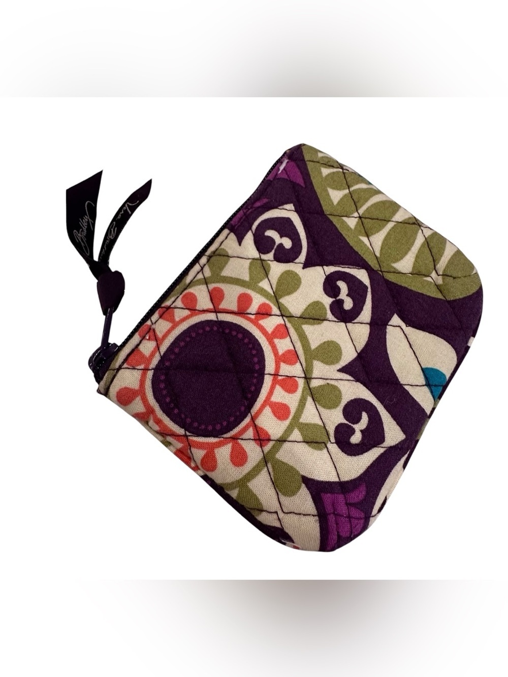 Vera Bradley Plum Crazy Quilted Coin Purse Wallet
